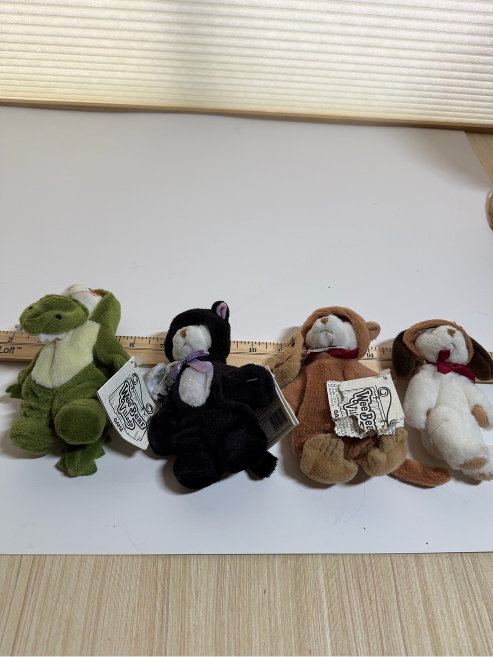 Wee Bear Village Plush by Ganz Small Pets Set. Alligator. Cat. Bear